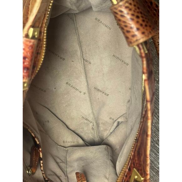 Brahmin Melbourne Croc Embossed Leather Shoulder Bag Tote Satchel & Wallet - Picture 9 of 13